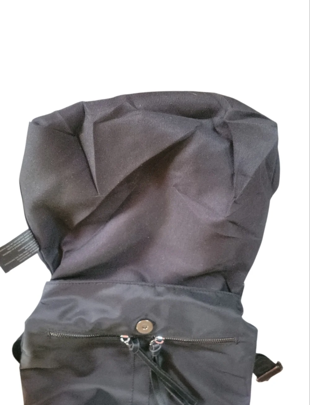 Botkier NY Black Mini Trigger Nylon and Faux Leather Top-Handle  Backpack